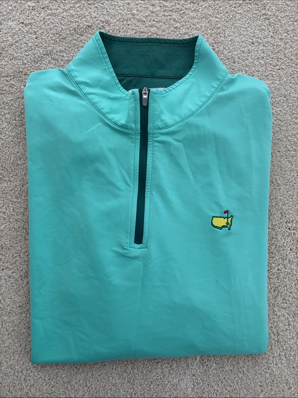 Peter Millar Masters Quarter 1/4 Zip Green Pullover Golf 2022 Size XL